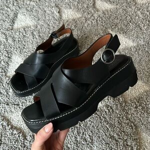 NATURALIZER Black Platform Sandals - 7
